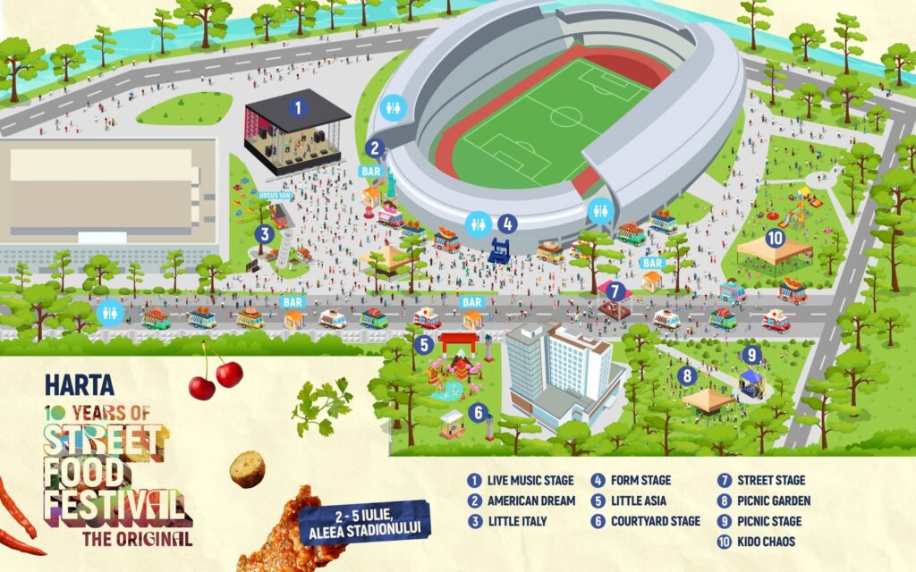 Harta Oficială Street FOOD Festival Cluj 2026 & Legenda zonelor